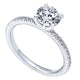 14K White Gold Petite Pave Diamond With Straight Band 14K White Gold Engagement Ring ER4181W44Jj