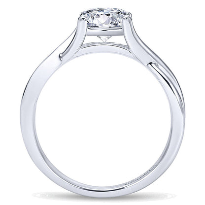 14K White Gold Polished Criss Cross 14K White Gold Engagement Ring ER7517W4Jjj