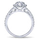 14K White Gold Round Diamond Halo With Pave Shank 14K White Gold Engagement Ring ER7261W44Jj