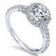 14K White Gold Round Diamond Halo With Pave Shank 14K White Gold Engagement Ring ER7261W44Jj