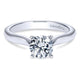 14K White Gold Solitaire Diamond With Rounded Shank 14K White Gold Engagement Ring ER6684W4Jjj