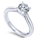 14K White Gold Solitaire Diamond With Rounded Shank 14K White Gold Engagement Ring ER6684W4Jjj