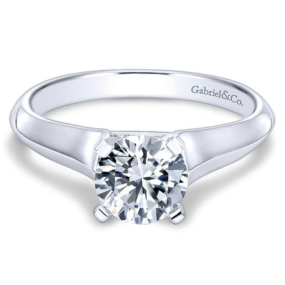 Engagement Ring 14k White Gold Solitaire
