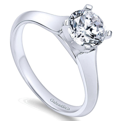 Engagement Ring 14k White Gold Solitaire
