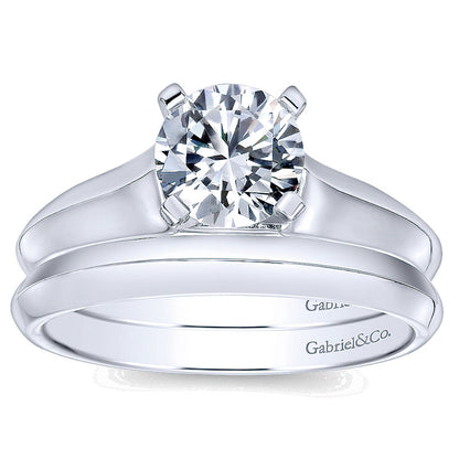 Engagement Ring 14k White Gold Solitaire