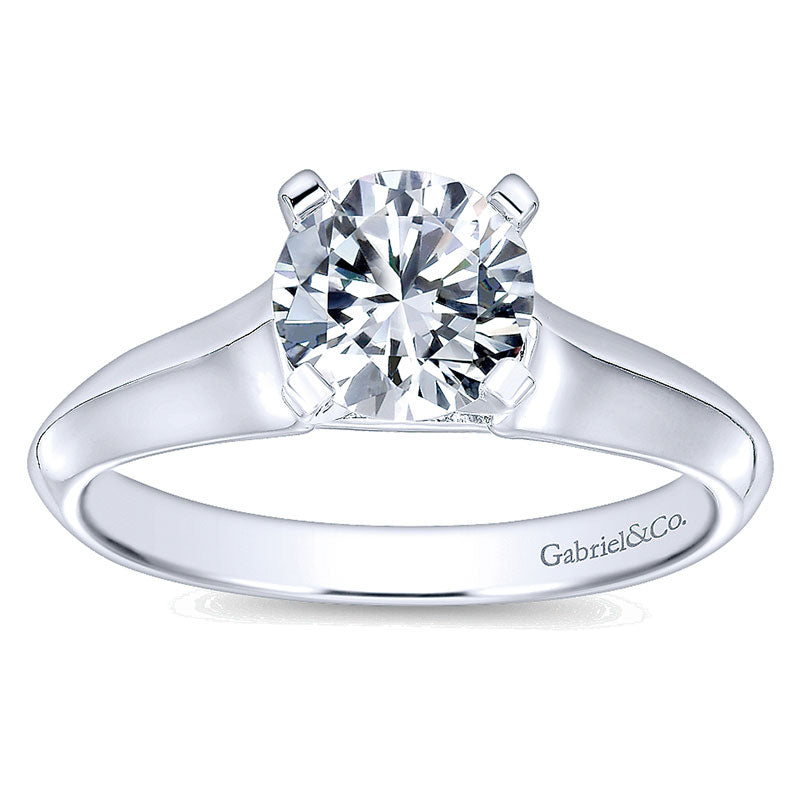 Engagement Ring 14k White Gold Solitaire