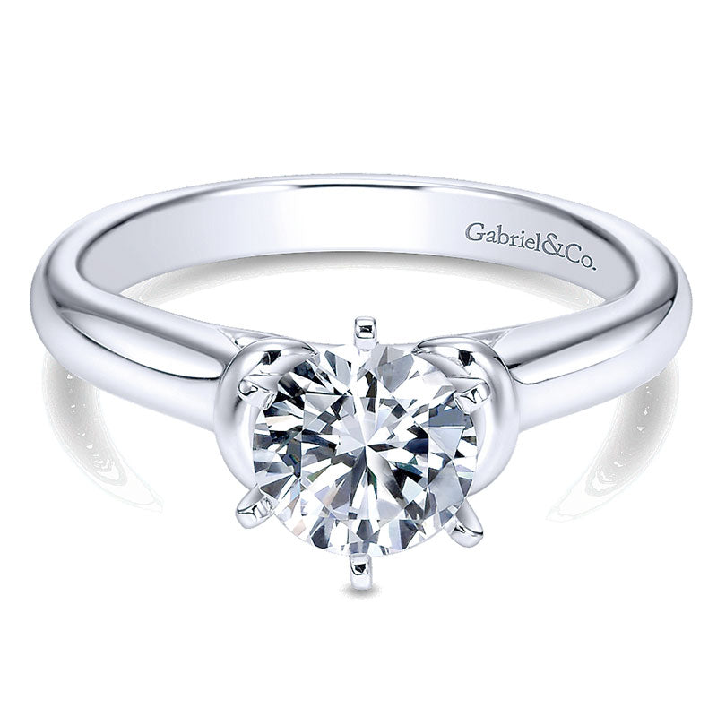 Engagement Ring 14k White Gold Solitaire