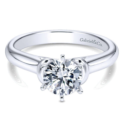 Engagement Ring 14k White Gold Solitaire