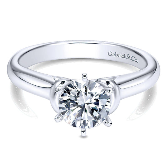 Engagement Ring 14k White Gold Solitaire