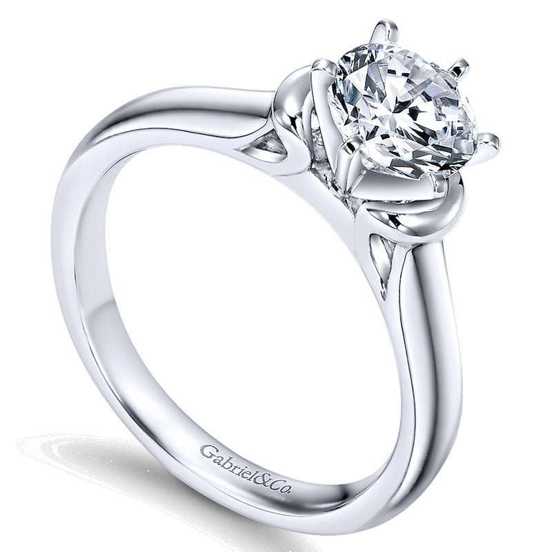 Engagement Ring 14k White Gold Solitaire