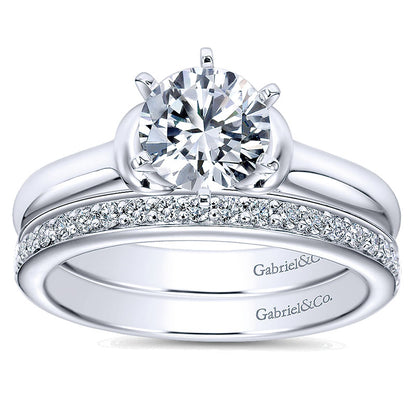 Engagement Ring 14k White Gold Solitaire