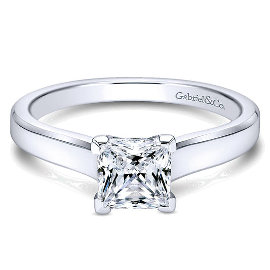 Engagement Ring 14k White Gold Solitaire