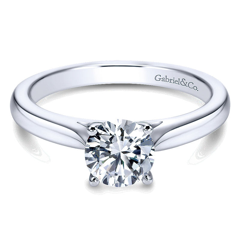 Engagement Ring 14k White Gold Solitaire
