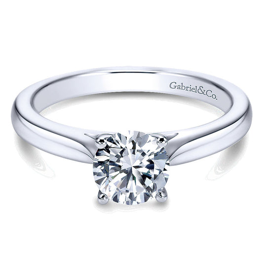 Engagement Ring 14k White Gold Solitaire