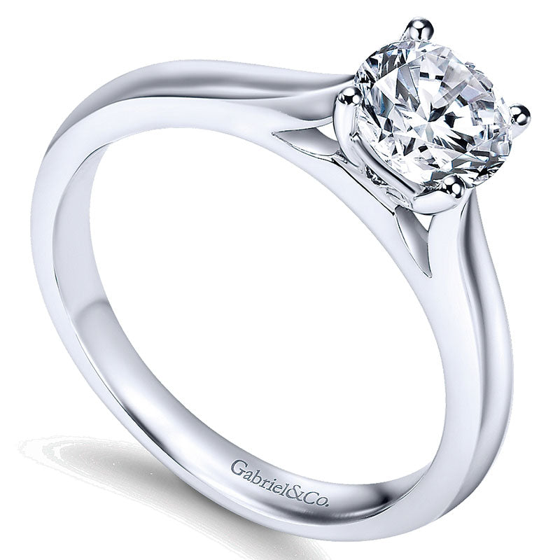 Engagement Ring 14k White Gold Solitaire