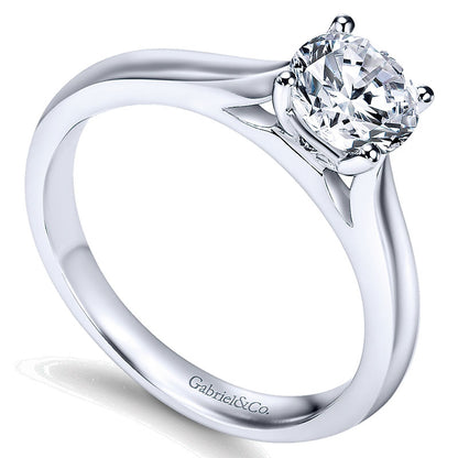 Engagement Ring 14k White Gold Solitaire