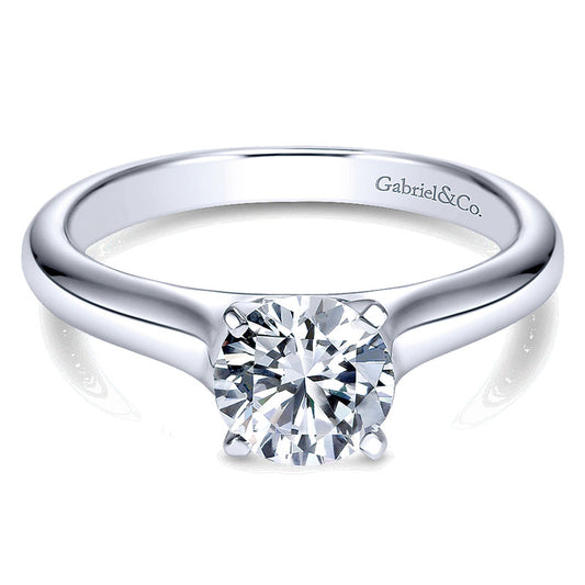 Engagement Ring 14k White Gold Solitaire