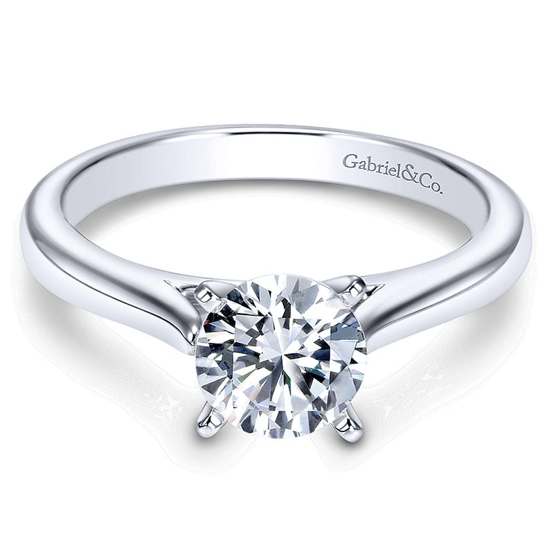 Engagement Ring 14k White Gold Solitaire