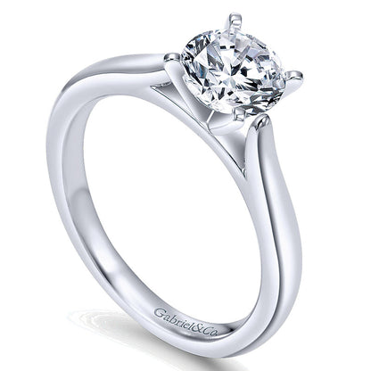 Engagement Ring 14k White Gold Solitaire