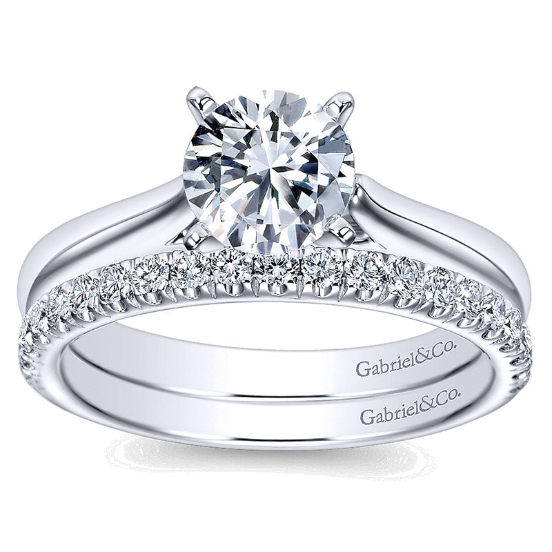 Engagement Ring 14k White Gold Solitaire