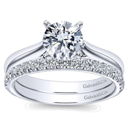 Engagement Ring 14k White Gold Solitaire