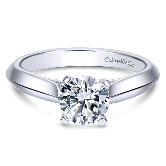 Engagement Ring 14k White Gold Solitaire