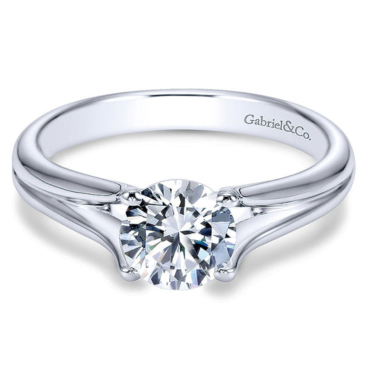 Engagement Ring 14k White Gold Solitaire