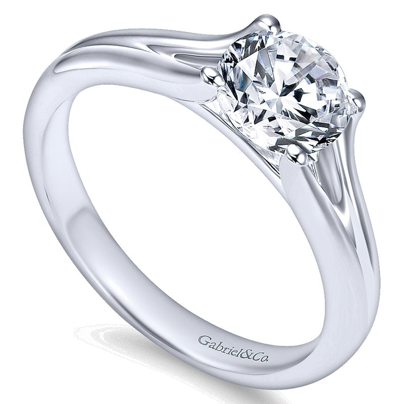 Engagement Ring 14k White Gold Solitaire