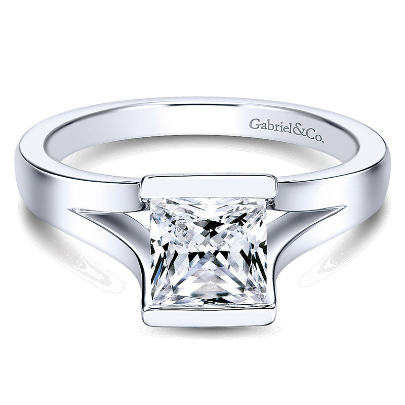 Engagement Ring 14k White Gold Solitaire