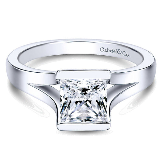 Engagement Ring 14k White Gold Solitaire