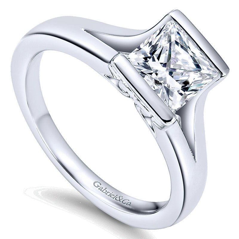 Engagement Ring 14k White Gold Solitaire