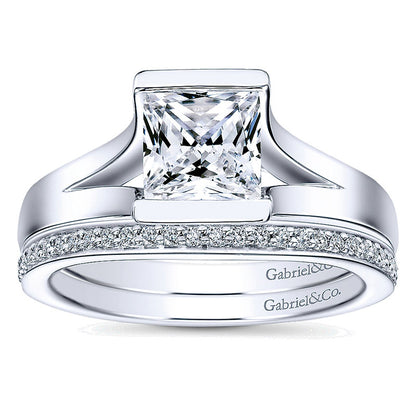 Engagement Ring 14k White Gold Solitaire