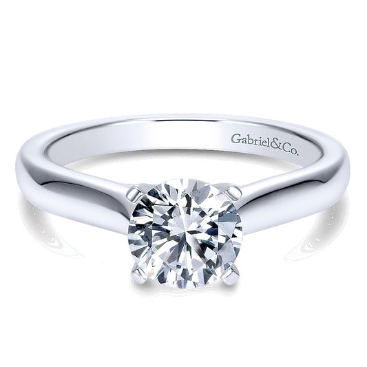 Engagement Ring 14k White Gold Solitaire