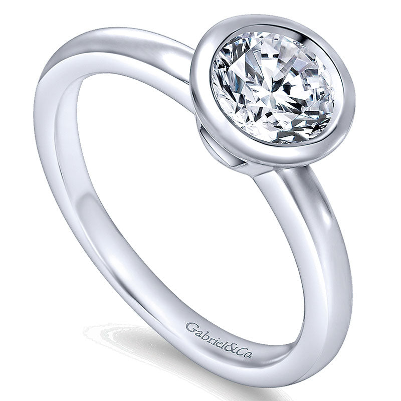 Engagement Ring 14k White Gold Solitaire