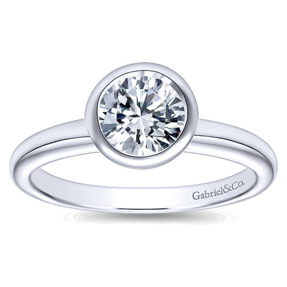 Engagement Ring 14k White Gold Solitaire