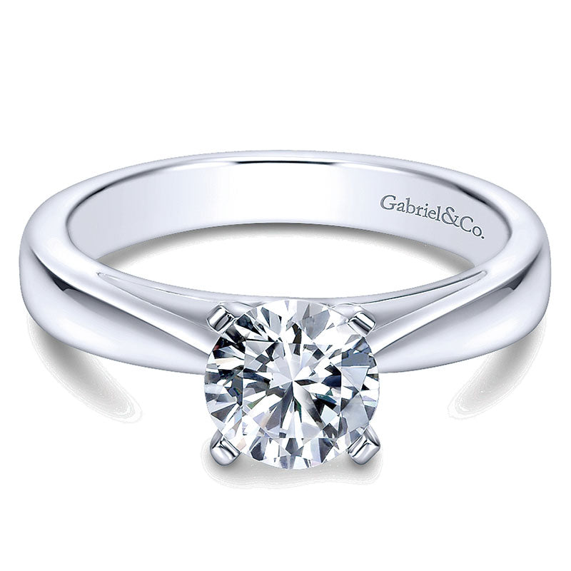 Engagement Ring 14k White Gold Solitaire