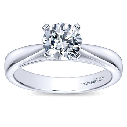 Engagement Ring 14k White Gold Solitaire