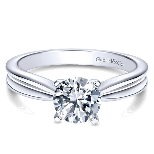 Engagement Ring 14k White Gold Solitaire