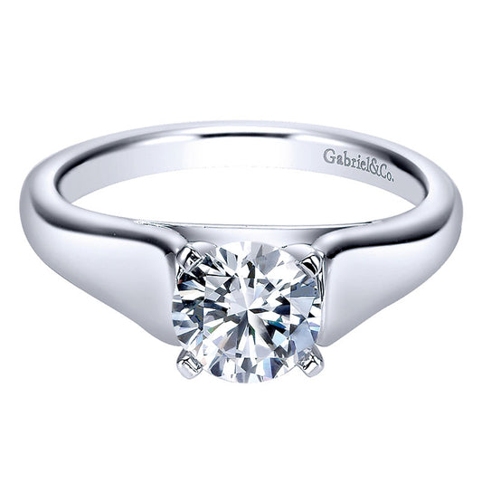 Engagement Ring 14k White Gold Solitaire
