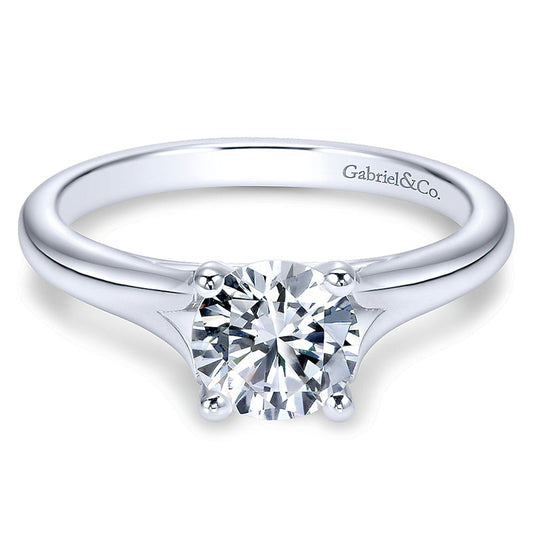 Engagement Ring 14k White Gold Solitaire