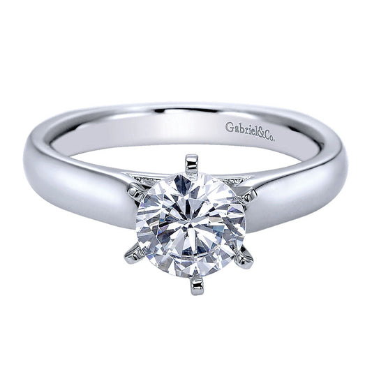 Engagement Ring 14k White Gold Solitaire