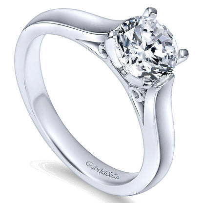 Engagement Ring 14k White Gold Solitaire