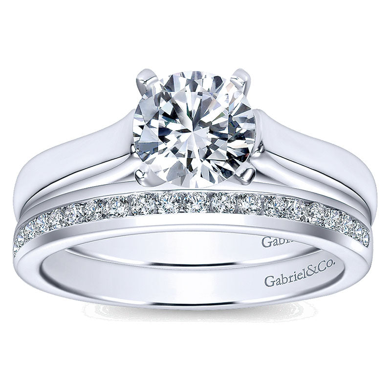 Engagement Ring 14k White Gold Solitaire