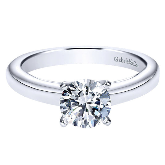 Engagement Ring 14k White Gold Solitaire