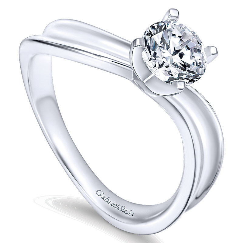 Engagement Ring 14k White Gold Solitaire