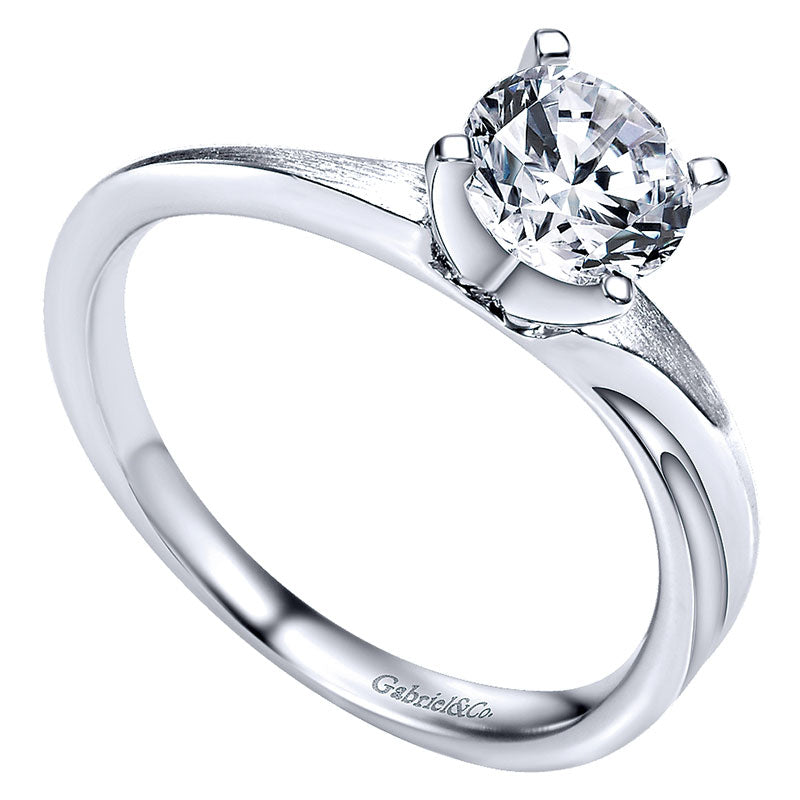Engagement Ring 14k White Gold Solitaire