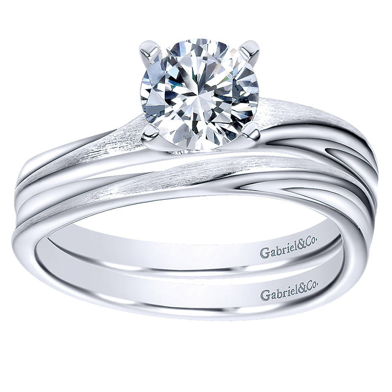 Engagement Ring 14k White Gold Solitaire