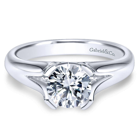 Engagement Ring 14k White Gold Solitaire