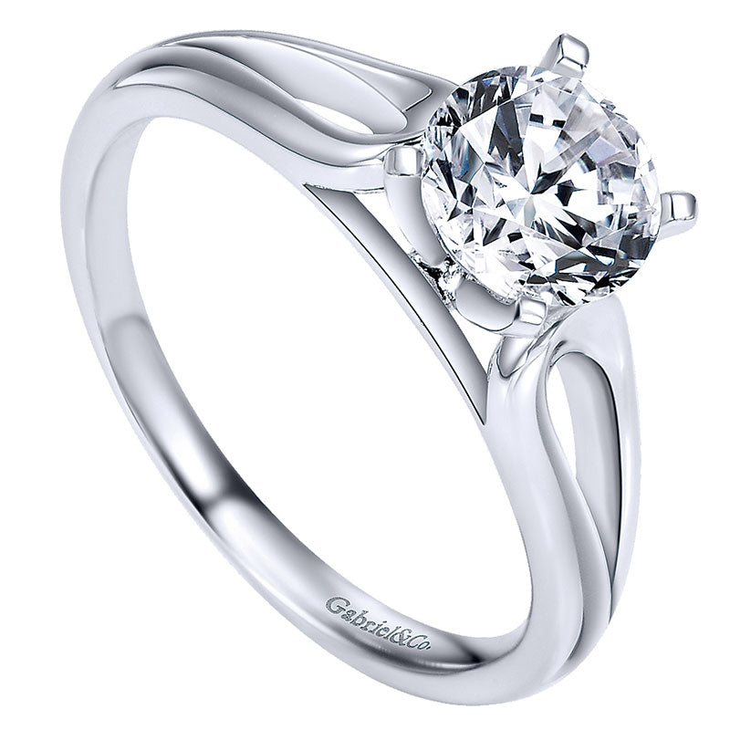 Engagement Ring 14k White Gold Solitaire