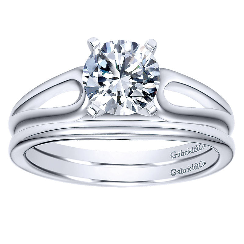 Engagement Ring 14k White Gold Solitaire